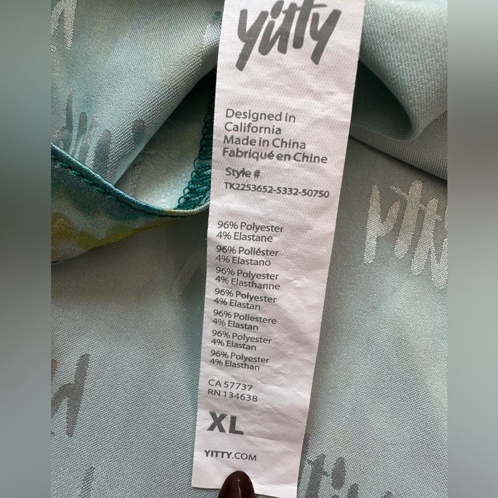 YITTY Satin Flowy Set Pajama Deep Sea‎ Top Size XL and Short Size Large Set of 2 - Picture 5 of 11